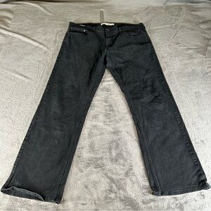 Levis Signature Black Jeans Mens 38x32 Relaxed Straight Fit Classic Casual Denim